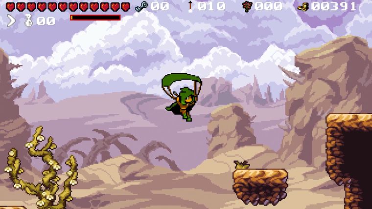 Ziii gliding down a desert canyon on her cloak