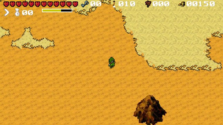 Top-down view of open desert sand